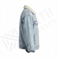Veste en jean pour homme, hiver, style cowboy, personnalisable avec logo sur le devant, noir, bleu, grandes tailles jusqu'à 6XL