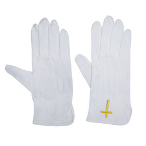Guantes Blancos Elásticos y Transpirables Unisex Cómodos Disponibles del Fabricante con Símbolo Bordado - Product Image 5