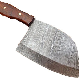 Cuchillo de Chef Burraq Personalizado Hecho a Mano de Acero de Damasco, Cuchillo Multifuncional con Patrón Trenzado, Funda de Cuero DIY OEM para Uso en la Cocina - Product Image 3