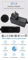 Adaptador de Corriente Universal de 5V 1A AC/DC, Cargador de Pared de 5W para Tablet, Router, CCTV, Tira de LED, Enchufe Estadounidense con Conector DC