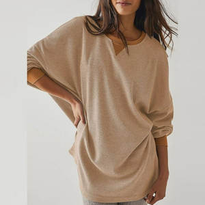 Sudadera con Hombros Caídos y Logotipo Personalizado para Mujer, Sudadera Corta Deportiva Informal de Estilo Occidental, Venta al Por Mayor OEM - Product Image 3