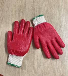 Gants de sécurité en coton latex enduit de caoutchouc vietnamien, anti-coupure, antidérapants, réutilisables, tricotés, calibre 10, protection pour le jardinage - Product Image 4
