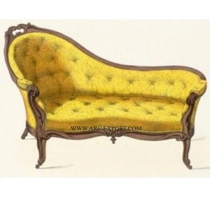 Dernier siège en velours jaune design avec matériau en bois Chaise de canapé décorative pour scène de mariage Fournisseur en gros Chaise de fête pour événements - Product Image 1