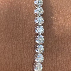 สร้อยข้อมือเทนนิสเพชรโมอิสเพชร3กะรัต925ของขวัญเงินสเตอร์ลิงสำหรับเธอ - Product Image 1