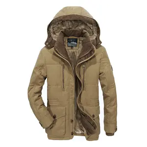 Hot Sale Men Custom Fashion Winter Jacket Men's Cotton-padded Fur Hooded Warm Padded Coat Male Outerwear Parka Jacket