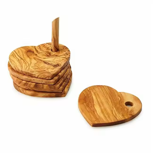 ที่รองแก้วไม้แกะสลักด้วยมือออกแบบโดยงานฝีมือรูปพระจันทร์เสี้ยว - Product Image 3