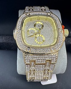 Chất Lượng Cao Unisex Tổng Thống Vuông Mặt Vàng Màu Đồng Hồ Cơ Khí Kim Cương Hip Hop Phong Cách 41Mm Quay Số Đường Kính Sang Trọng Cho Nam Giới - Product Image 5