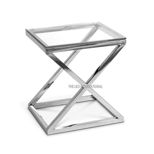 Support de conception de plumes pour Table d'appoint Couleur argent Aluminium coulé à la main Designer Fancy Look Table d'appoint - Product Image 2