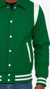 Chaquetas de Béisbol Personalizadas al por Mayor de Buena Calidad, Chaqueta Varsity de Lana para Invierno con Logotipo Frontal, Ecológica y Transpirable para Hombre - Product Image 3