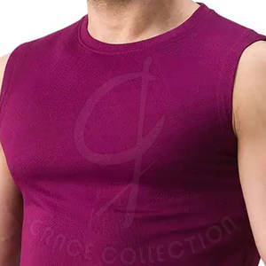 Camiseta sin mangas de entrenamiento sin mangas para hombre de Pekín personalizada, de punto de ajuste Regular con decoración de agujeros de cuello redondo única, ropa activa - Product Image 4
