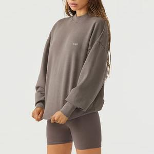 Venta al por mayor tasa logotipo personalizado cuello redondo mujeres pulóver manga larga transpirable negro en blanco sudadera de gran tamaño para las mujeres 2025 - Product Image 5