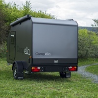 Caravane miniature Campella, remorque de voyage en aluminium noir, camping moderne, remorquable, 2 personnes, aventure en plein air, voyage tout-terrain