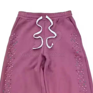 Pantalones Deportivos de Mujer para Invierno, con Pedrería, de Algodón Suave, Casuales, para Descansar, Ecológicos, Transpirables, con Cierre de Cordón - Product Image 5