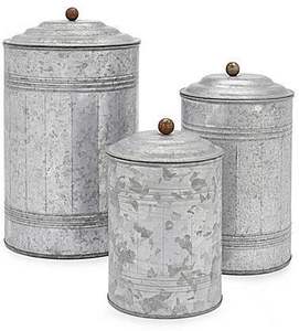 Juego de recipientes galvanizados de alta calidad con construcción vintage y soportes de etiquetas diseñados para un almacenamiento atractivo y ordenado - Product Image 2