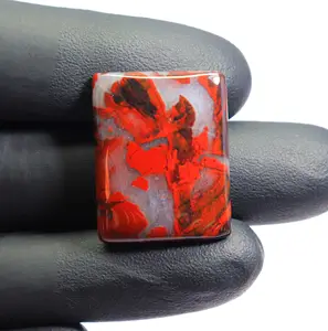 Pedra de cabochão solta de jaspe vermelho atraente Jaspe vermelho gema polida suave Pedra preciosa almofada de jaspe vermelho