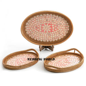 ถาดหวายสำหรับคุณแม่ทำด้วยมือถาดเสิร์ฟหวายสุดหรูจากนักออกแบบ - Product Image 2