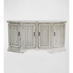 Armoire de conception côtière de Style français 4 portes couleur dégradée blanche pour chambre à coucher meubles en bois massif acajou Indonésie - Product Image 2