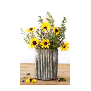 Vase à fleurs galvanisé moderne pour les arrangements d'événements floraux et les décorations intérieures élégantes - Product Image 1