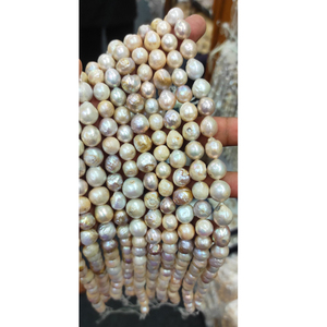 Perlas barrocas naturales de 12-13mm, collar redondo de plata de 14 pulgadas con cuentas blancas para la fabricación de joyas - Product Image 4