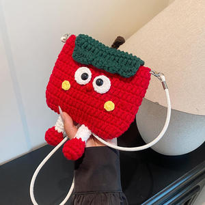Muñeca de ganchillo de algodón roja mediana, diseño de sandía, estilo caricatura, hecha a mano, tejida, de moda, ecológica, portátil, magnética para mujer - Product Image 1