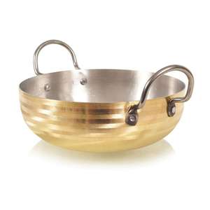 Kadai de Latón de Fabricación India con Asa para Hogar, Restaurante, Hotel, Kadai de Latón Indio de Lujo - Product Image 6