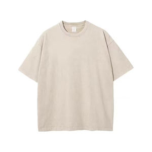 Camiseta Blanca de Cáñamo para Hombre, Estilo Holgado, Hombros Caídos, con Logotipo Personalizado, Camiseta Lisa con Estampado en Relieve - Product Image 5