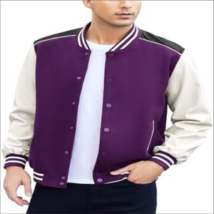 Chaqueta de cuero de bombardero vintage personalizada para hombre, chaqueta de béisbol universitaria de lana con logotipo superbordado unisex para hombre - Product Image 3