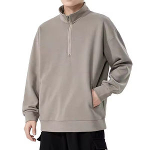 Sudadera de cuello de media cremallera para hombre con bolsillos solapa Casual manga larga Polo pulóver polar media cremallera sudaderas deportivas de calentamiento - Product Image 4