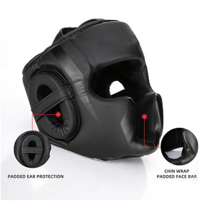 Protector de Casco integral de cuero personalizado, casco de boxeo profesional, diseño personalizado, entrenamiento, protector de cabeza de boxeo - Product Image 2