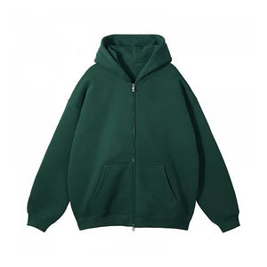 Sudaderas con capucha con cremallera y bordado de algodón de alta calidad, fabricantes de logotipo personalizado, Sudadera con capucha con lavado ácido y estampado de lavado vintage - Product Image 6