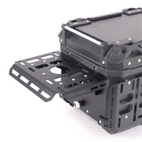 Coffre de moto universel 55L noir, étanche, à dégagement rapide, antivol, en alliage d'aluminium