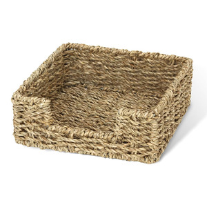Eco friendly square raffia straw dining <b>napkin</b> <b>dispensers</b> seagrass holder storage container for <b>napkins</b> - Product Image 1