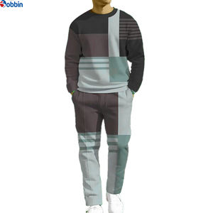 Ensemble de survêtement tendance pour homme, imprimé, sweat-shirt fin et pantalon de jogging ample, style unisexe, taille plus, survêtement d'hiver - Product Image 3