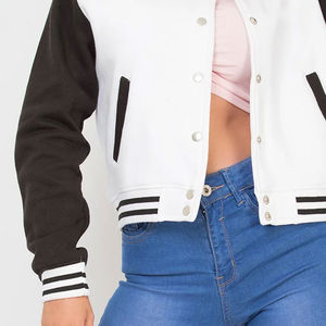 Chaqueta Universitaria de Algodón Transpirable para Mujer, Cuello Alto, Mangas Largas, Estilo Béisbol, Regular, en Oferta Online - Product Image 5