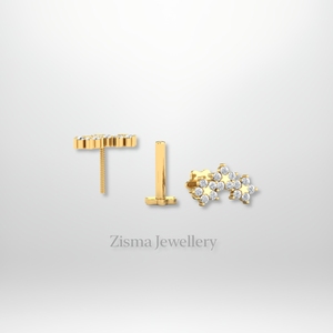 Luxury Diamond Star <b>Stud</b> <b>Earrings</b> 14K 18K Solid Gold Piercing Jewelry Real Lab Grown and Natural Diamonds IGI GIA Certified - Product Image 5