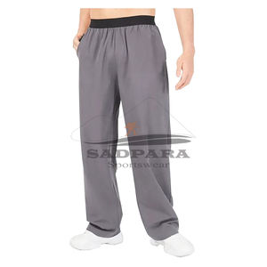 Vente en gros de pantalons de survêtement décontractés en coton éponge pour hommes avec logo personnalisé pantalon de survêtement à jambe droite de jogging élastique à séchage rapide - Product Image 3