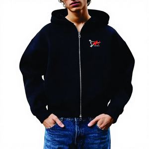 Sweat à capuche zippé unisexe surdimensionné et court, en coton épais de haute qualité 500 g/m², coupe ample, personnalisable - Product Image 1