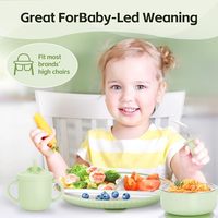 Yiyabb tout-petits bébé sevrage ensemble enfant Silicone ventouse bol plaque nouveau-né cadeau 304 acier inoxydable bol assiettes bébé alimentation ensemble