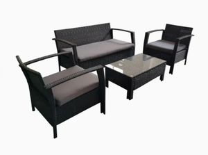 Phu Linh, venta directa de fábrica, moderno juego de patio de ratán de 4 plazas, marco de acero para exteriores, muebles de mimbre, embalaje de cartón, comedor - Product Image 4