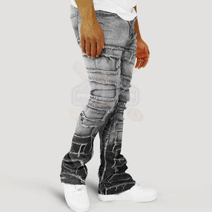 Thiết Kế Độc Đáo Top Bán Trọng Lượng Nhẹ Giản Dị Tối Của Nam Giới loe Và Xếp Chồng Lên Nhau Quần Chất Lượng Cao Cấp Bền 100% Cotton - Product Image 3