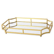 Offre Spéciale Moderne De Luxe Rectangle Or Fini Métal Miroir Plateau En Laiton Cadre Décoratif Miroir Plateau Décor En Verre Pour Le Stockage À La Maison - Product Image 6