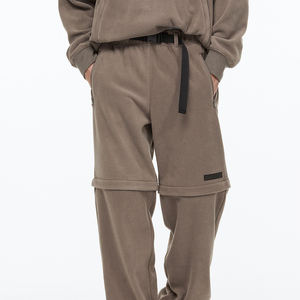 OEM Pantalon de survêtement Logo imprimé personnalisé Taille haute Pantalon décontracté en tissu Style droit Poche zippée Noir Fitness Joggers brodé - Product Image 3