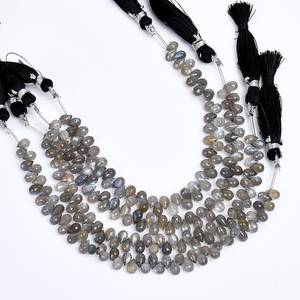 Natural Labradorite Faceted Teardrop Shape Gemstone <b>Beads</b> Strands 6x8mm <b>Loose</b> <b>Beads</b> for Jewelry Making at Wholesale Price - Product Image 3