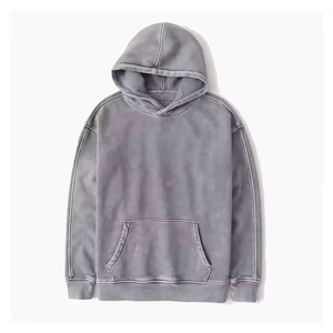 เสื้อฮู้ดผู้ชายโอเวอร์ไซซ์ฟอกสีลายพิมพ์โลโก้ตามสั่ง - Product Image 5