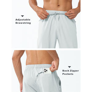 กางเกงผู้ชายระบายอากาศได้ดีเอวสูงปานกลางแบบสปอร์ตมีกระเป๋ามีเชือกผูกปิดมีกระเป๋าบริการ OEM กางเกงออกกำลังกายผ้าฝ้าย100% - Product Image 3