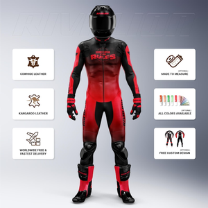 Mono de Cuero para Motociclismo Zonda para Hombre, de Piel de Vaca/Canguro, Impermeable, Cortavientos, Transpirable, para Carreras/Traje de Carreras de Una Pieza, con Certificación CE - Product Image 1