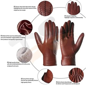 Nouveau meilleur Design gants de conduite pour hommes et vêtements d'hiver de haute qualité équitation coupe-vent écran tactile gants en cuir - Product Image 2