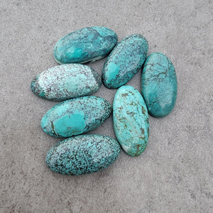 อัญมณีทรงวงรีขนาดใหญ่สีเทอร์ควอยส์จากทิเบตธรรมชาติคุณภาพระดับ AAA + ปรับเทียบขนาดได้ - Product Image 1