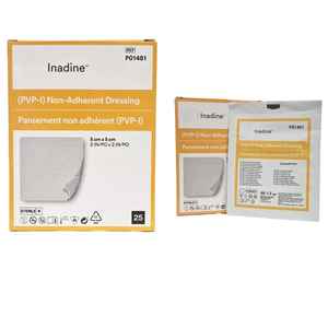 Inadine povidone แผ่นไอโอดีน5ซม. 5ซม. 25แพ็ค9 5ซม. 9 5ซม. 9 5ซม. 10แพ็คได้รับการรับรองจากยาต้านจุลชีพแผ่นยางระดับ II - Product Image 1