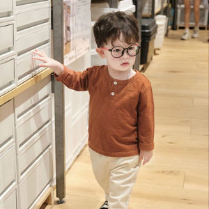 Wholesale Spring Children's Clothing Casual T-<b>Shirt</b> Elegent Style Boys Long Sleeve <b>Henley</b> T <b>shirts</b> Comfortable Boys Tshirts - Product Image 1